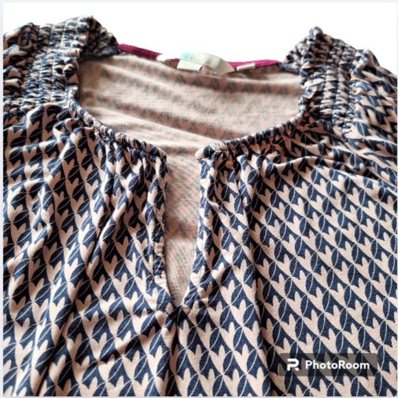 Boden Pink n Blue Geometric Blouse Size 4 - Picture 4 of 10